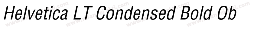 Helvetica LT Condensed Bold Oblique字体转换